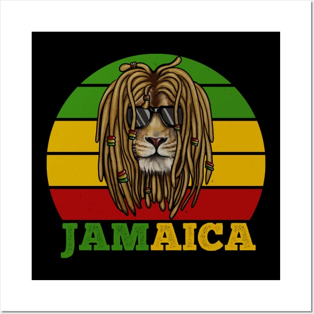 Jamaica Rasta, African Lion, Jamaican Wall Art by dukito
